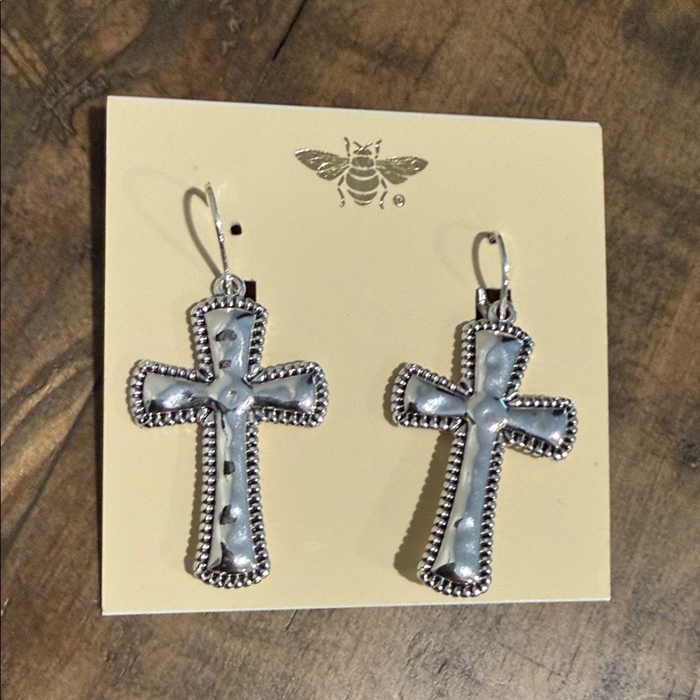 Silver Cross Earrings